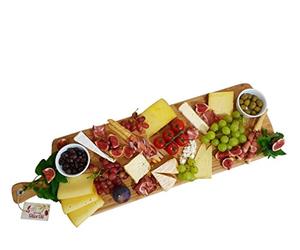 SmokeMax Tabla grande XXL para servir (aprox. 88 x 27 x 2 cm), tabla de diseño de madera de bambú natural (100% aceitada con aceite de oliva natural)
