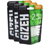 Smokerhontas Gizeh - Filtros de carbón activo (6 mm de diámetro, 25 unidades por paquete)