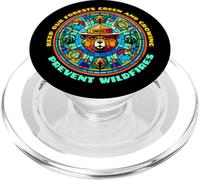 Smokey Bear Stained Glass Art Prevent Wildfires Retro PopSockets PopGrip para MagSafe