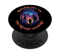 Smokey Bear Starry Night Scene Only You Can Prevent Wildfire PopSockets PopGrip Adhesivo