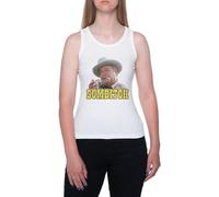 Smokey Y El Bandido Buford Camiseta Sin Mangas Blanca Sin Mangas para Mujer T-Shirt Sleeveless White Tank tee For Women