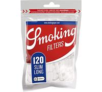 Smoking - 3600 filtros finos, 6 mm, extra largos, 30 bolsitas de 120, 1 caja