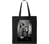 Smoking Bettie Page Pin Up Girl - Bolsa de algodón ecológico natural, color negro, Black, Talla única
