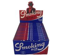 Smoking BLUE 1 caja de papel de tamaño King Slim 50 x 33 papeles azules originales