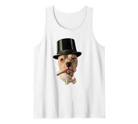 Smoking Dog in Top Hat Public Domain Art TPA Funny Camiseta sin Mangas
