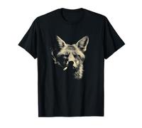 Smoking Fox Head Cool Animal Urban Smoke Vibe Camiseta