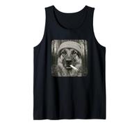 Smoking German Shepherd Dog Meme Cigarette Grunge Beanie Camiseta sin Mangas