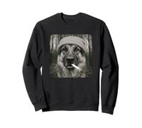 Smoking German Shepherd Dog Meme Cigarette Grunge Beanie Sudadera