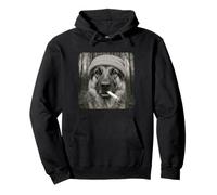 Smoking German Shepherd Dog Meme Cigarette Grunge Beanie Sudadera con Capucha