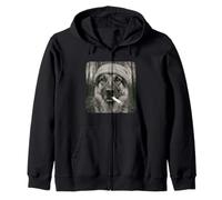 Smoking German Shepherd Dog Meme Cigarette Grunge Beanie Sudadera con Capucha