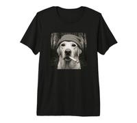 Smoking Labrador Retriever Dog Meme Cigarette Grunge Beanie Camiseta Premium