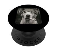 Smoking Labrador Retriever Dog Meme Cigarette Grunge Beanie PopSockets PopGrip Adhesivo