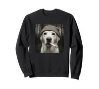 Smoking Labrador Retriever Dog Meme Cigarette Grunge Beanie Sudadera