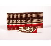 Smoking - Papel de fumar - Smoking Brown Medium - Papel de liar marrón sin blanquear ultrafino - 30 librillos de 50 hojas cada uno - 77x44 mm - Combustión lenta - Goma natural vegetal