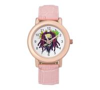 Smoking Rastafarian Skull with Weed Reloj personalizado para mujer, correa suave, regalos para cumpleaños, día de San Valentín