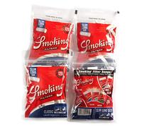 [Smoking] Smoking - Filtro largo clásico delgado, paquete de 120 unidades x 4 pelusas de tabaco de mano