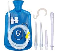 Smokitcen Kit de enema - Bolsa de enema de 2 L - Manguera de silicona de 5 pies de largo - 5 puntas reutilizables de varios tamaños - Flujo de agua controlado - para enemas de limpieza de