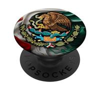 Smoky Mexican Flag México Pride Cinco de Mayo PopSockets PopGrip Adhesivo