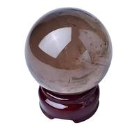 Smoky Quartz Crystal Stone Ball Figurines, Rock Sphere Decorative Crystal Ball, Gemstone Ball Round Sphere Collection,50~55mm