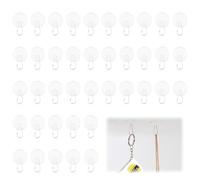 Smomend 40 PCS Ganchos de Techo Autoadhesivos Transparentes, Ganchos de Montaje sin Perforación con Clips para Asta de Bandera, Ideal para Decoración en Sala de Estar, Dormitorio y Baño