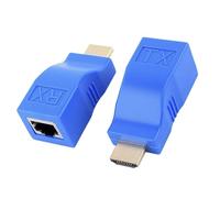 Smomend Extensor HDMI Adaptador HDMI a RJ45 Extensor de Red Extender Repetidor a través de Cat 5e / 6 1080p hasta 30 m, para HDTV 4K/2K/1080p, Compatible con y Proyectores