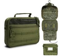 SMONT - Neceser táctico para Hombre, Kit de Aseo para Colgar, Bolsa de Afeitado para Viajes, Accesorio de baño, 24 cm, Verde, Multifuncional