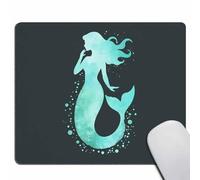 Smooffly Alfombrilla de ratón de sirena, accesorio de escritorio, bonita alfombrilla de ratón con decoración de sirena, 240 x 200 x 3 mm