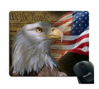 Smooffly Bald Eagle on American Flag Mouse Pad Gaming Mouse Pad Custom