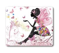 Smooffly Butterfly Women Mouse Pad Pink Butterfly Beautiful Women Non-Slip Rubber Mouse pad Gaming Mouse Pad
