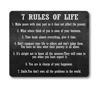 Smooffly Gaming Mouse Pad Custom 7 Rules of Life Motivational Inspirat