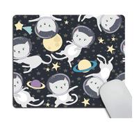 Smooffly Gaming Mousepad Custom Fun cat astronaut in space Mouse pad Non-Slip Rubber Comfortable Customized Computer Mouse Pad