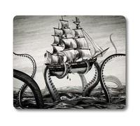 Smooffly Kraken Mouse Pad Sail Boat Waves and Octopus Non-Slip Rubber Mouse pad Gaming Mouse Pad