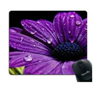 Smooffly Mouse Pad Purple Daisy Rectangle Mouse Mat Design Natural Eco Rubber Computer Desk Stationery Accessories Mouse Pads for Present