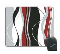 Smooffly Mouse pad Wavy Vertical Stripes Red Black White and Grey Personality Desings Gaming Mouse Pad