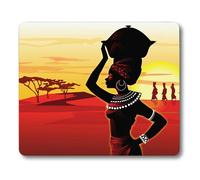 Smooffly Nonslip Gaming Mouse Pad Custom African Woman Mouse Pad (Red