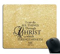 smooffly personalizado versículo de la Biblia rosa Sparkles Glitter Pattern Diseño alfombrilla de ratón, color SF-0014