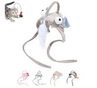Smoohh Cat Hat Wearable Cat Tree,Fish Cat Feather Hats Toys,Adjustable Head Mounted Cat Headgear,Head Mounted Cat Headgear Interactive Teasing Cat Toy,Funny Cat Hat Feather Toy for Indoor(A)
