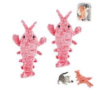 Smoohh Floppy Lobster Interactive Dog Toy,Soft & Washable Cute Cat Toys,Interactive Dog Toy,Floppy Lobster Dog Toy,USB Charging Jumping Lobster Cat Toys,Plush Lobster Dog Chew Toy(2Pink)