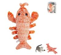 Smoohh Floppy Lobster Interactive Dog Toy,Soft & Washable Cute Cat Toys,Interactive Dog Toy,Floppy Lobster Dog Toy,USB Charging Jumping Lobster Cat Toys,Plush Lobster Dog Chew Toy(Beige)