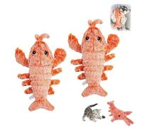 Smoohh Floppy Lobster Interactive Dog Toy,Soft & Washable Cute Cat Toys,Interactive Dog Toy,Floppy Lobster Dog Toy,USB Charging Jumping Lobster Cat Toys,Plush Lobster Dog Chew Toy(2Beige)