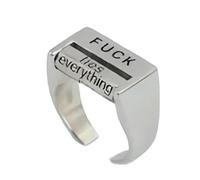 Smoohh Funny Rotating 'f*CK' Ring, Creative Fu*k Rotatable Mood Control Ring, Spoof 'f*CK' Ring, Funny Curse Word Inspirational Ring Fidget Rings for Women Men