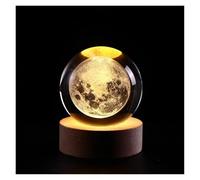 Smoohh Ludosphere Lamp, 3D Galaxy Crystal Ball Night Light, Galaxy Lights for Bedroom with LED Light Base, Crystal Ball Night Light Glass Ball Night Lamp(Moon)