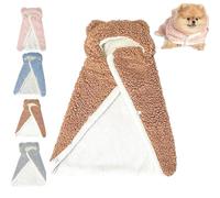 Smoohh Pet Cape Blanket, Dog Cape Blanket, Kitten Thicken Cloak Blanket, Pet Robe Blanket Pet Clothing Warm Sleeping Blanket, Dogs Cold Weather Coat Wraps with Hood for Cats and Dogs(Brown,S)