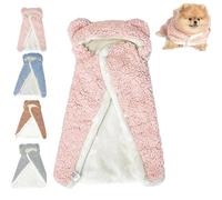 Smoohh Pet Cape Blanket, Dog Cape Blanket, Kitten Thicken Cloak Blanket, Pet Robe Blanket Pet Clothing Warm Sleeping Blanket, Dogs Cold Weather Coat Wraps with Hood for Cats and Dogs(Pink,L)