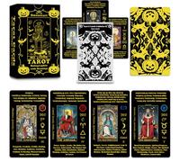 Smoostart Cartas de Tarot Negras con Estilo Halloween con Palabras Clave