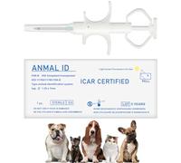 Smoostart - Paquete de 20 microchip estándar universal para mascotas de 1,25 x 7 mm, ISO11784 (85)/FDX-B, etiquetas de identificación para mascotas, microchip de 15 bits para animales, mascotas,