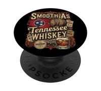 Smooth As Tennessee Whiskey - Bandera de Tennessee y barriles PopSockets PopGrip Adhesivo