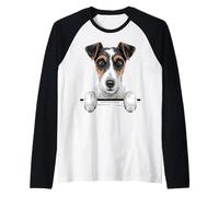 Smooth Fox Terrier Divertido Peeking Pocket SFT Foxie Dog Camiseta Manga Raglan