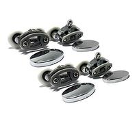 Smooth - Juego de 4 rodillos ovalados de aleación de metal para puerta de ducha, 23 mm