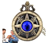 Smooth Pocket Watch - Roman Numerals Scale Pocket Watches, Alloy Pockets Watch With Chain, Classic Lightweight Gemstone Timepiece, Vintage Copper Mechanical Watches For Father's Day, Male Husband